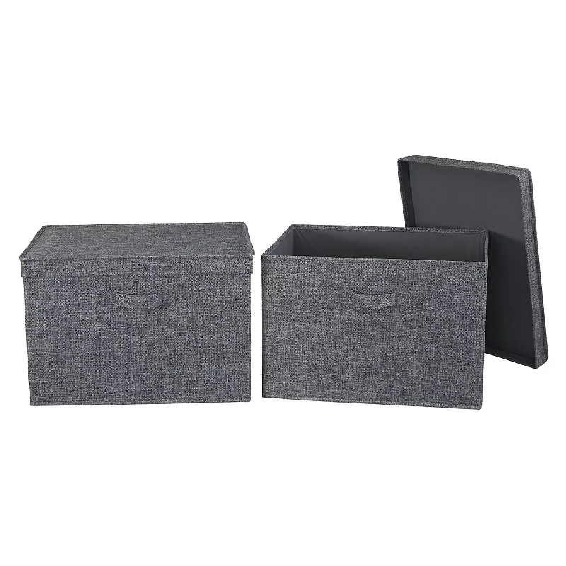 Household Essentials Wide Storage Boxes with Lids 2-piece Set