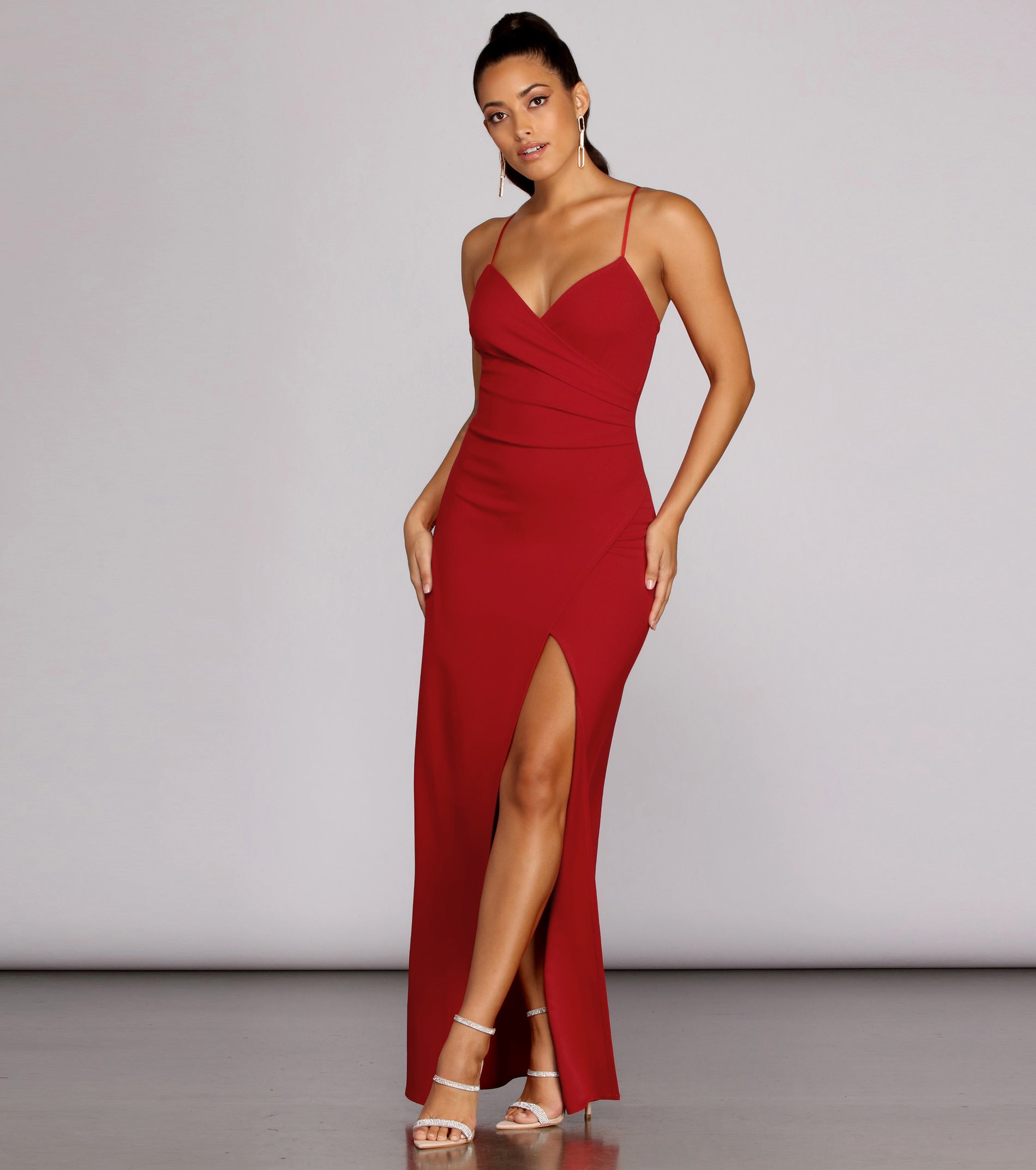 Sasha Formal High Slit Wrap Dress