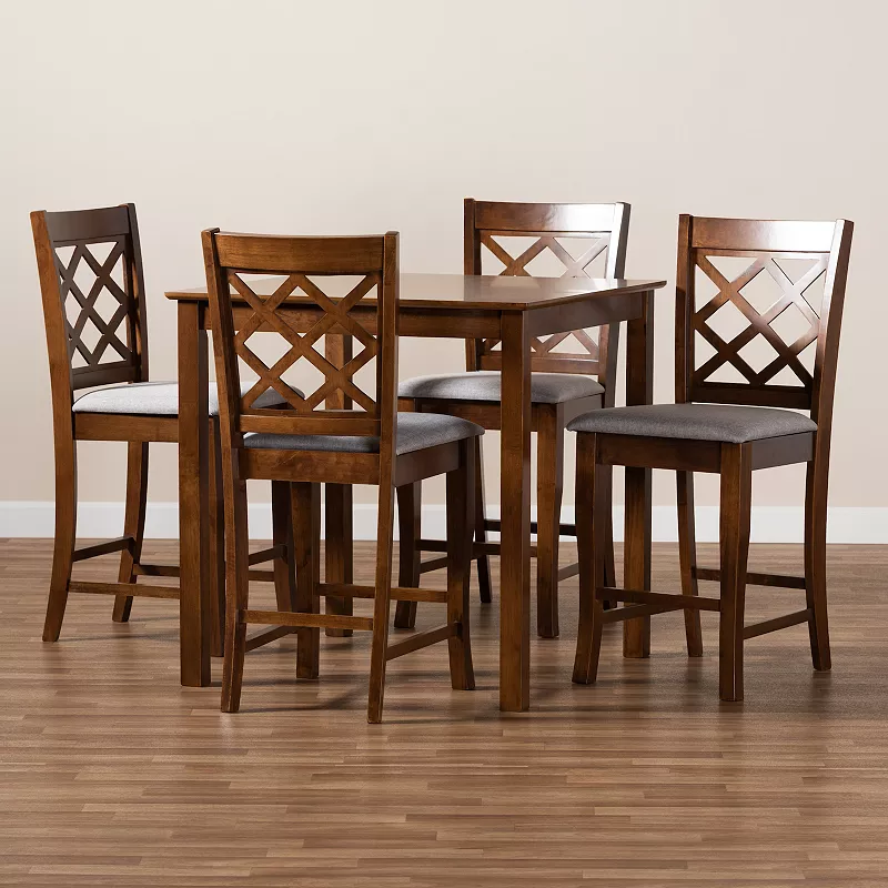 Baxton Studio Alora Pub Table and Chair 5-piece Set