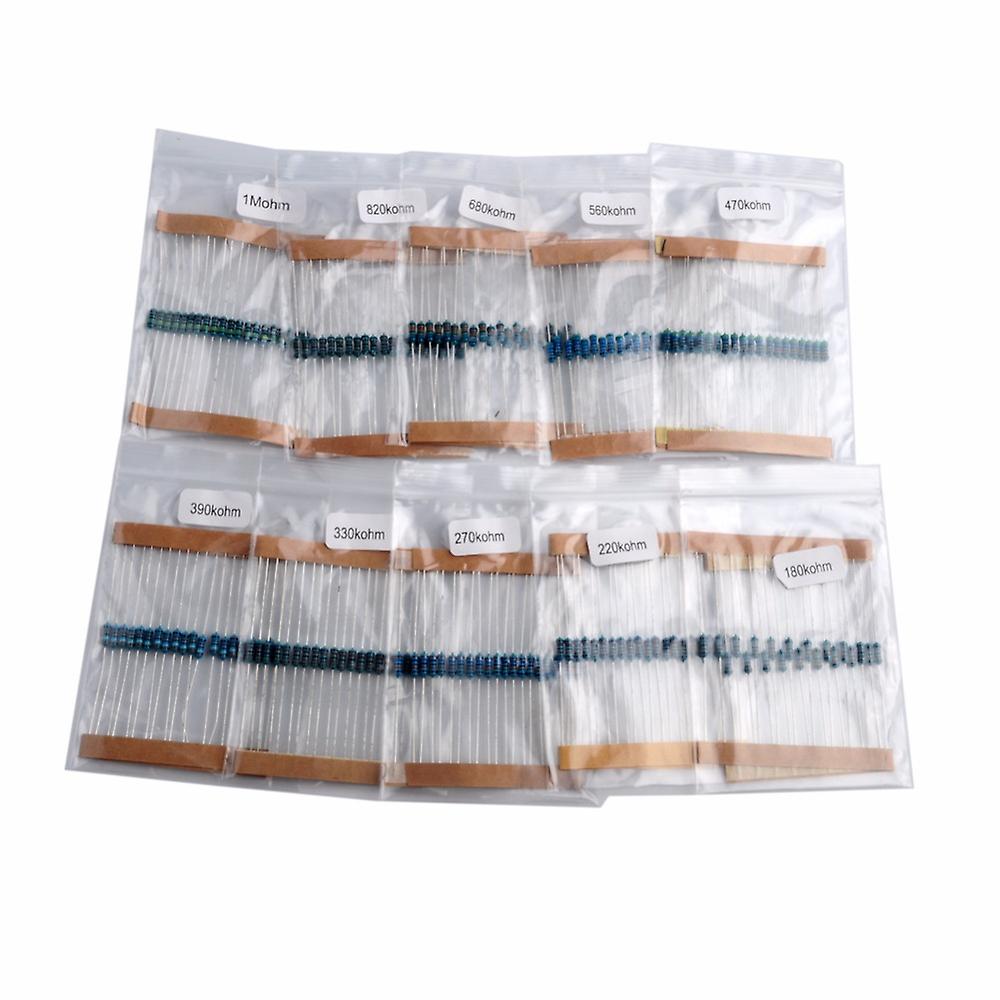 Born Pretty Rcmall 1460pcs 1/4w Metal Film Resistor Variable Kit Resistance 1% Precision 73 Values 1k 10k 220ohm 100ohm Fz2426