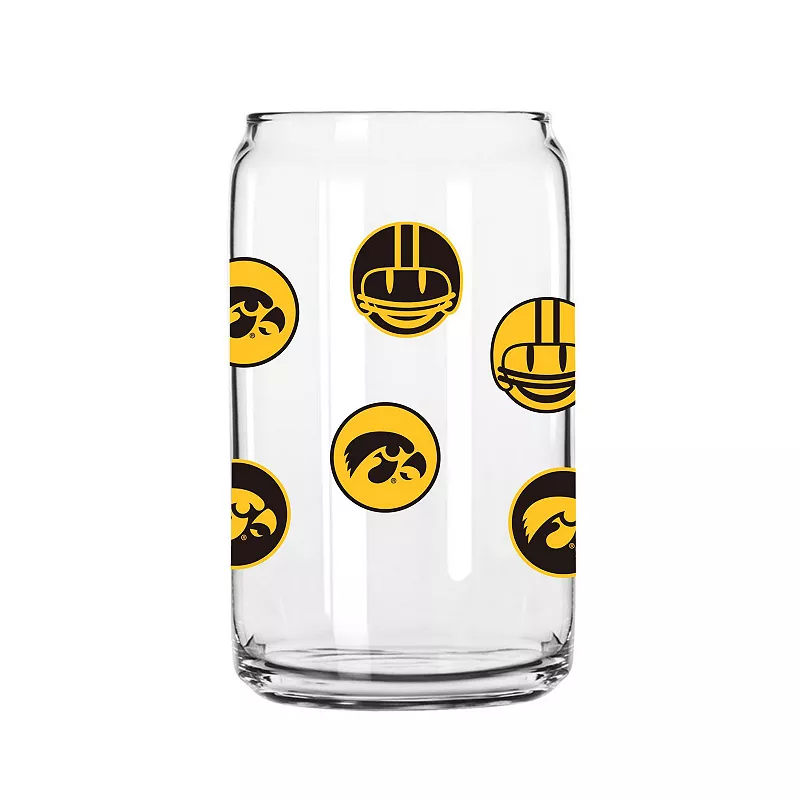 Iowa Hawkeyes 16oz. Smiley Can Glass