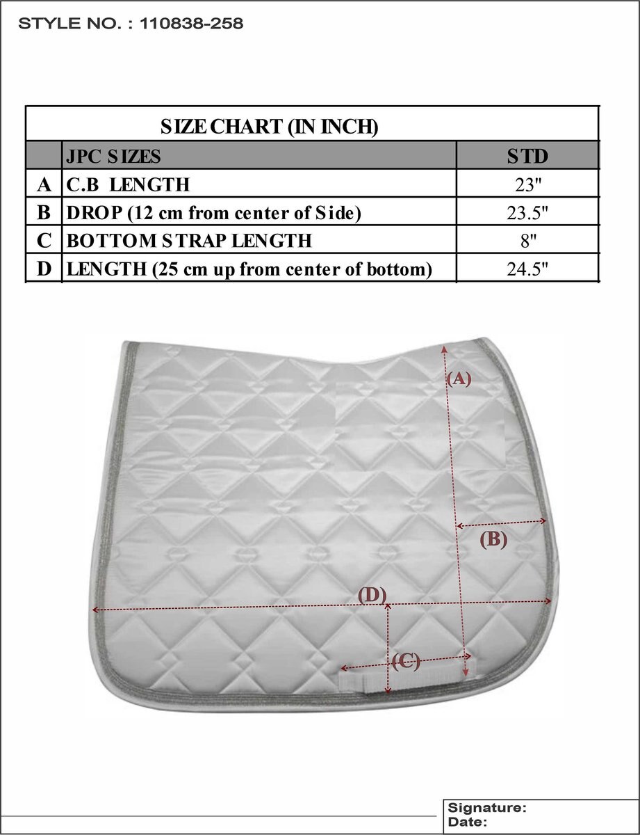 Equine Couture Satin Dressage Saddle Pad