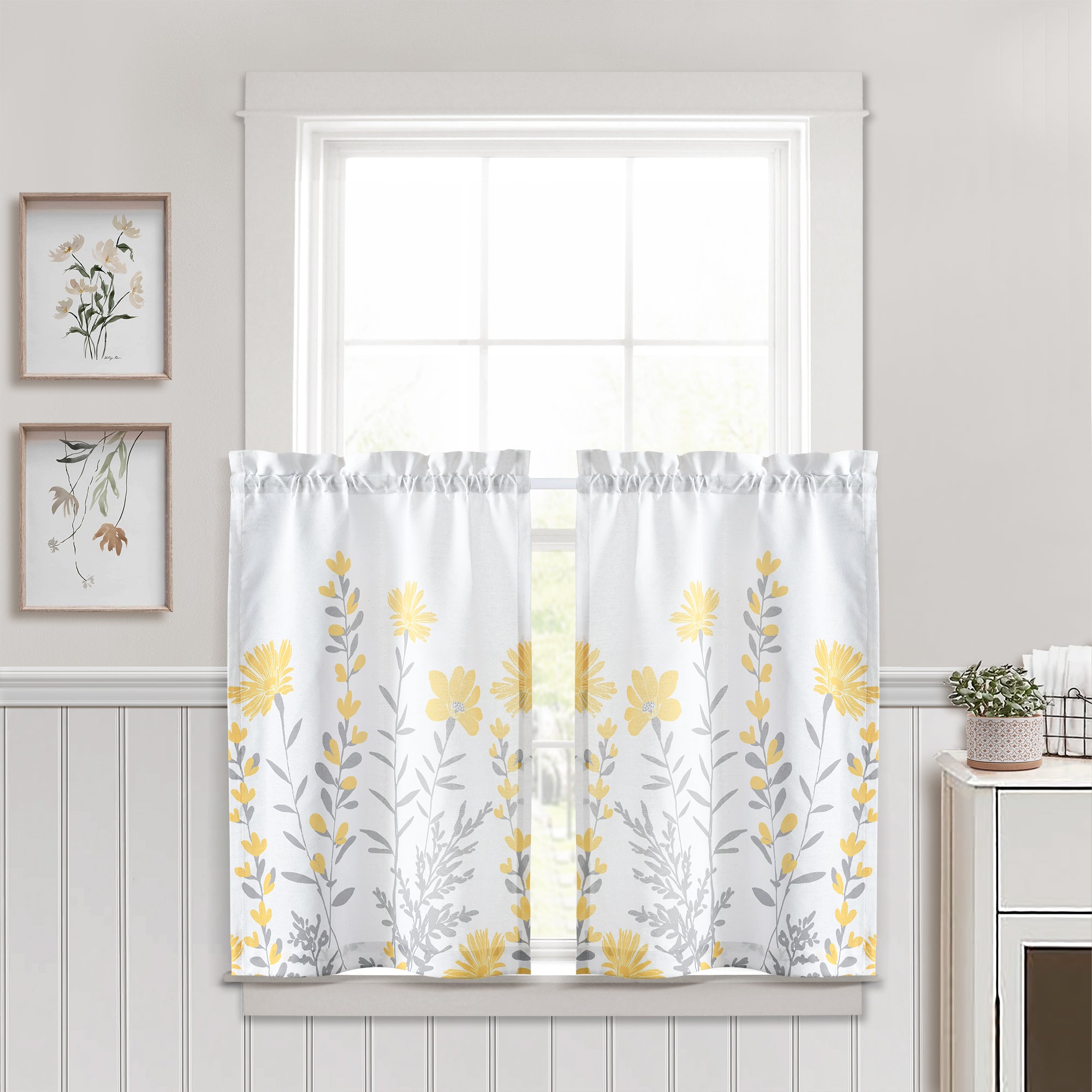 Aprile Faux Linen Kitchen Window Tiers Set