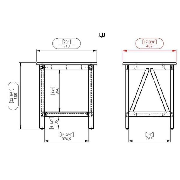 Rectangular End Table with Bottom shelf