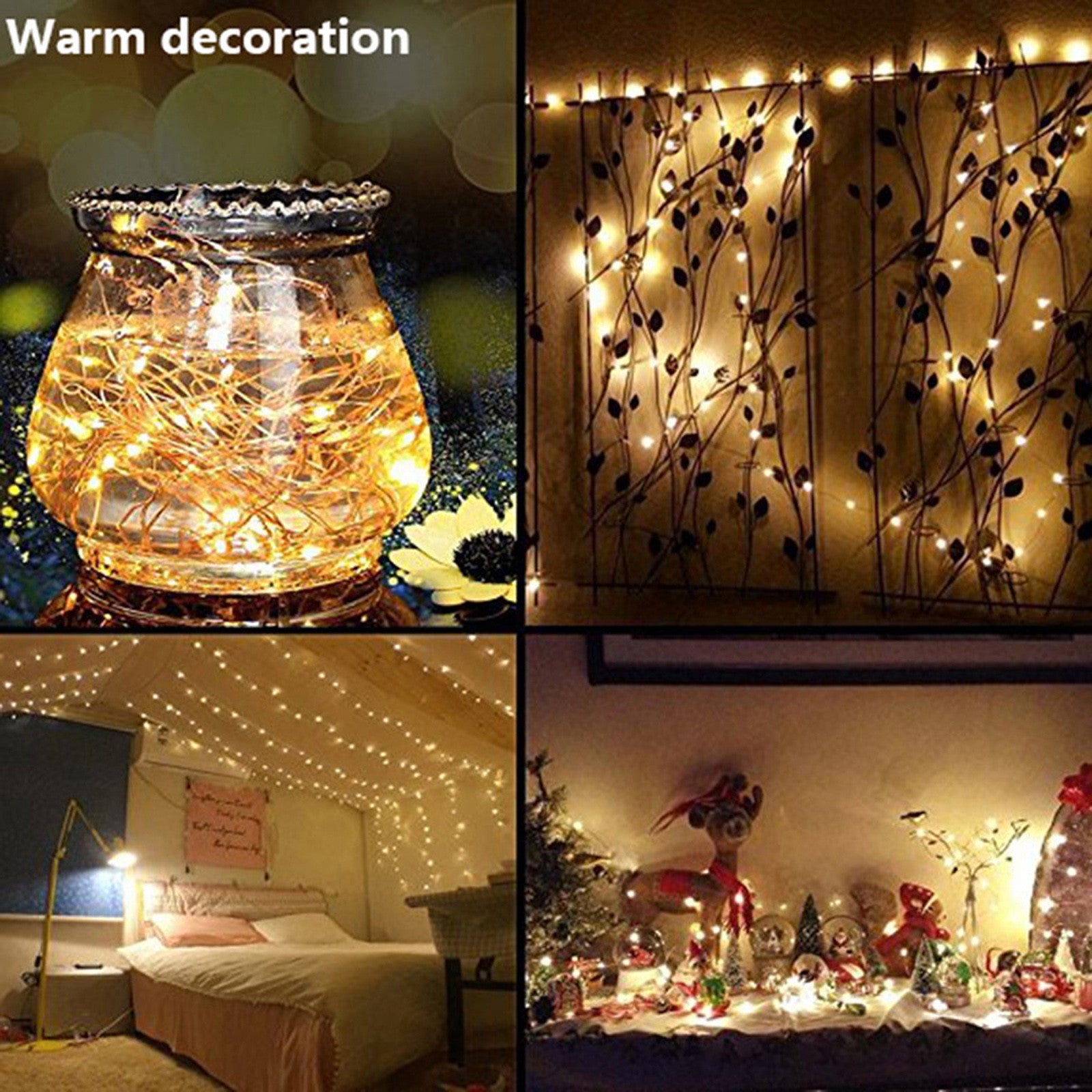 5m 50LED Lights USB Rope Lights IP65 Waterproof Wire Warm Christmas Tree Led lights for bedroom outdoor floor lamp pendant DIY Wedding Party Bedroom Terrace(Multicolor)