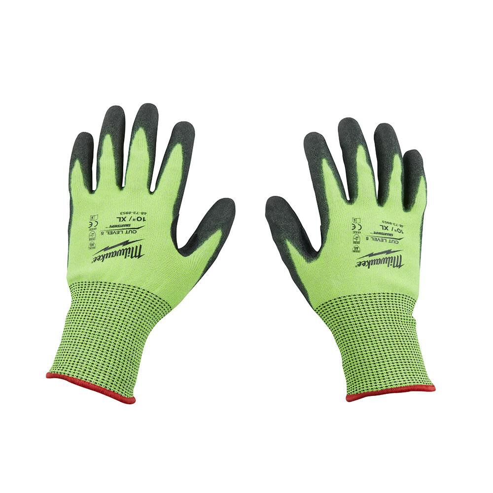 Milwaukee High Visibility Cut Level 5 Polyurethane Dipped Gloves 48-73-8950M910 from Milwaukee