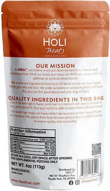 HOLI Lamb Liver Grain-Free Freeze-Dried Dog Treats