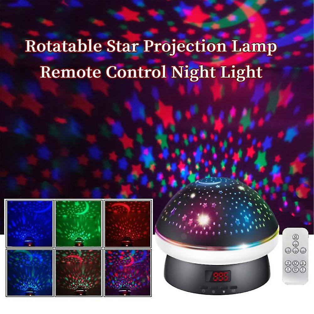 Mushroom Shaped Rotating Led Night Light Projector Baby Kids Bedside Moon Star Lamp Gift With Remote Control