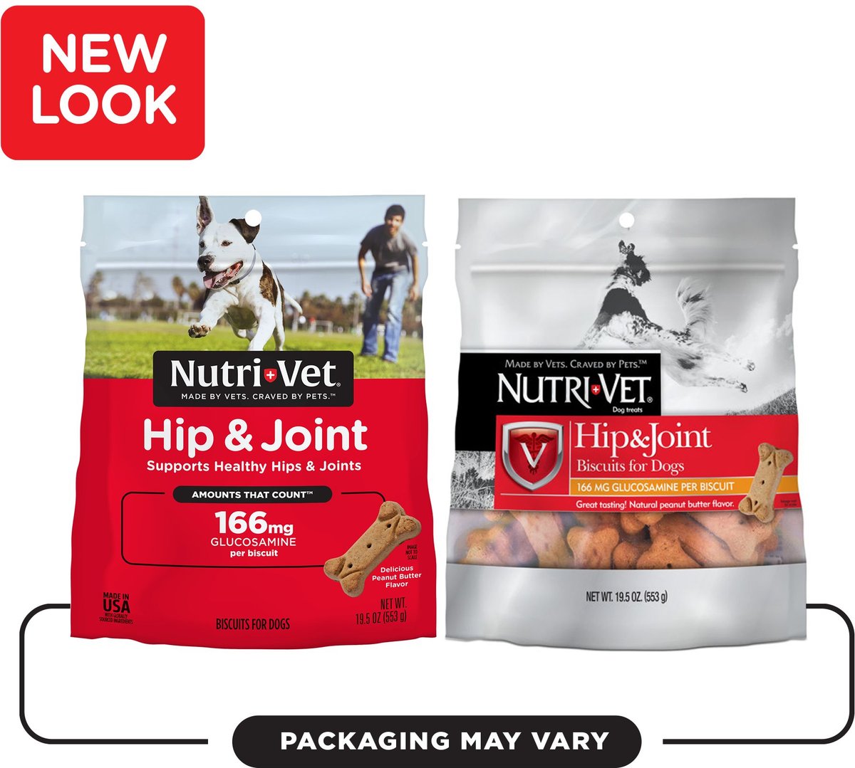 Nutri-Vet Hip and Joint Regular Strength Biscuits for Small and Medium Dogs Peanut Butter Flavor Treats