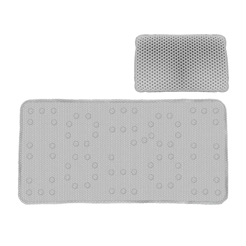 Popular Bath 2-piece Waffle Tub Mat and Spa Pillow Set