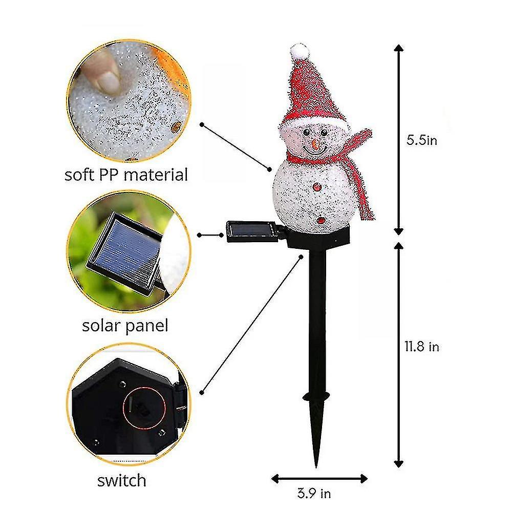 Christmas Snowman Solar Pathway Light Stake Yard Patio Porch Garden Xmas Decor Landscape Lights