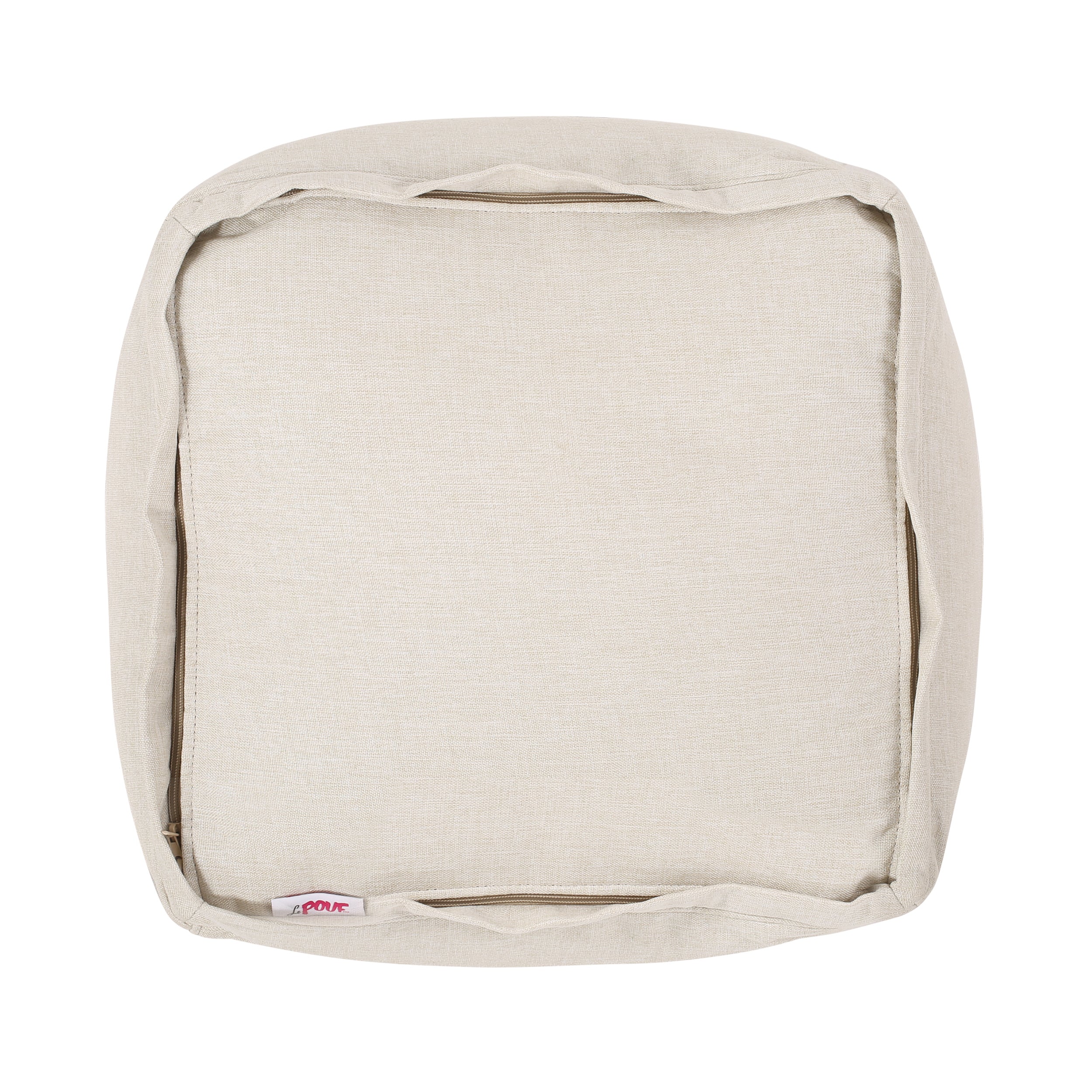 Punjab Tattnall Contemporary Two Tone Fabric Cube Pouf