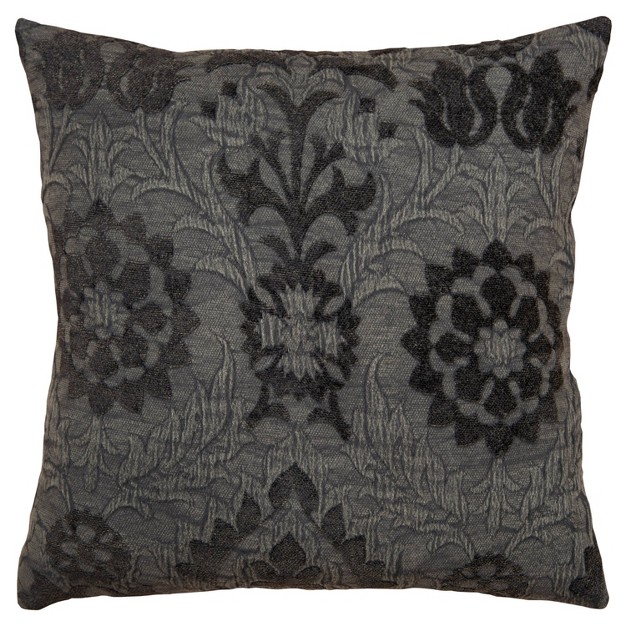 Oversize Medallion Square Throw Pillow Cover Charcoal Rizzy Home