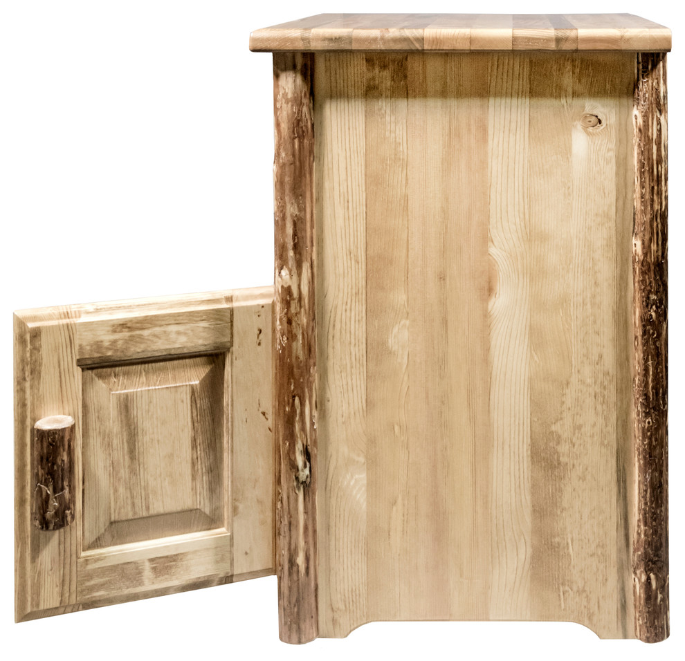 Glacier Country End Table with Door  Right Hinged   Rustic   Side Tables And End Tables   by VirVentures  Houzz