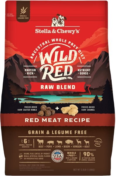 Stella and Chewy's Wild Red Raw Blend Kibble Grain-Free Red Meat Recipe Dry Dog Food