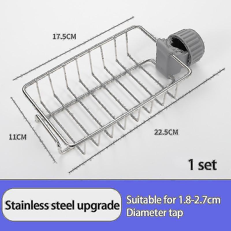 Kitchen Stainless Steel Sink Drain Rack Sponge Storage Faucet Holder Soap Drainer Shelf Basket Organizer Bathroom Accessories