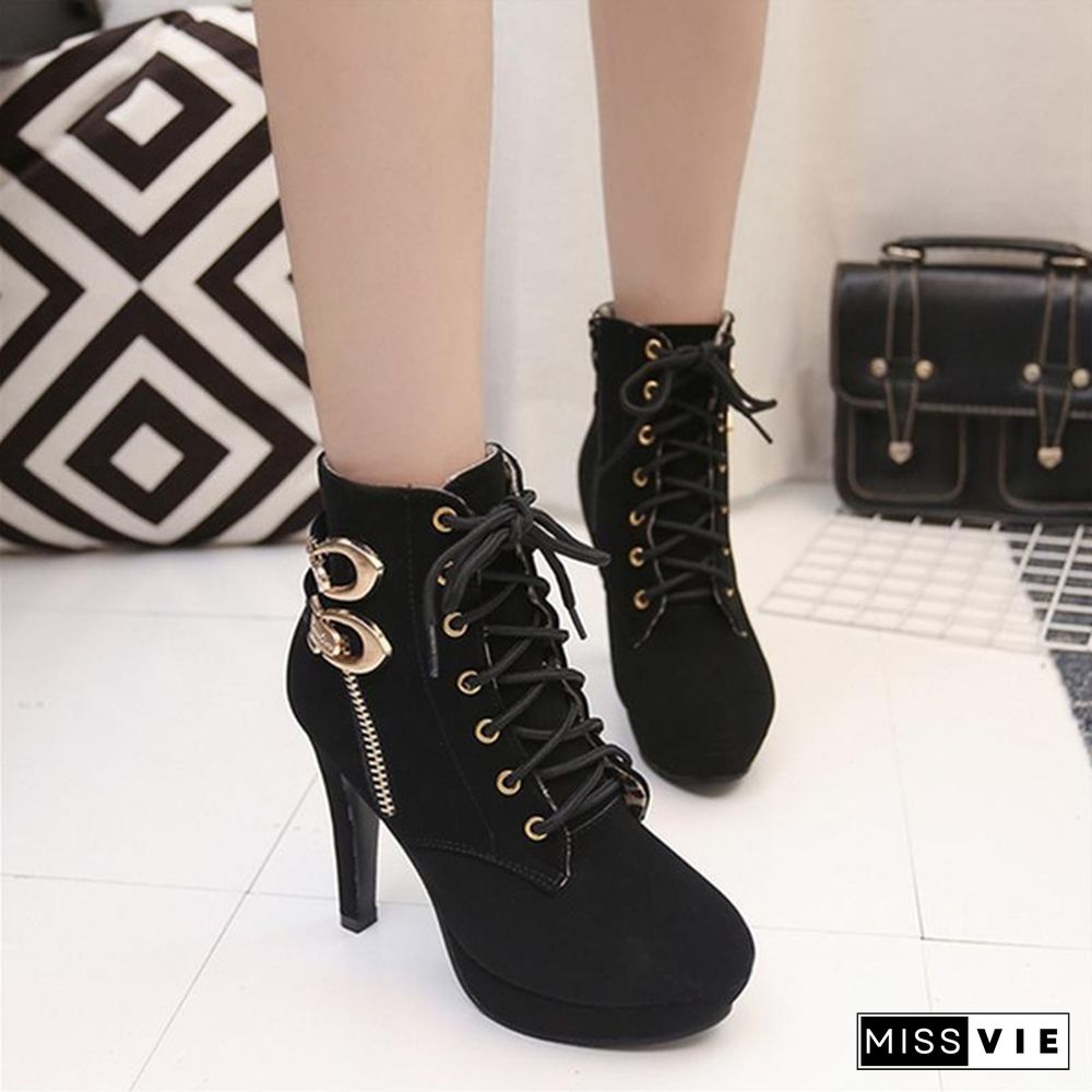 Women's High Heel Winter Boots Fashion Platform Shoes