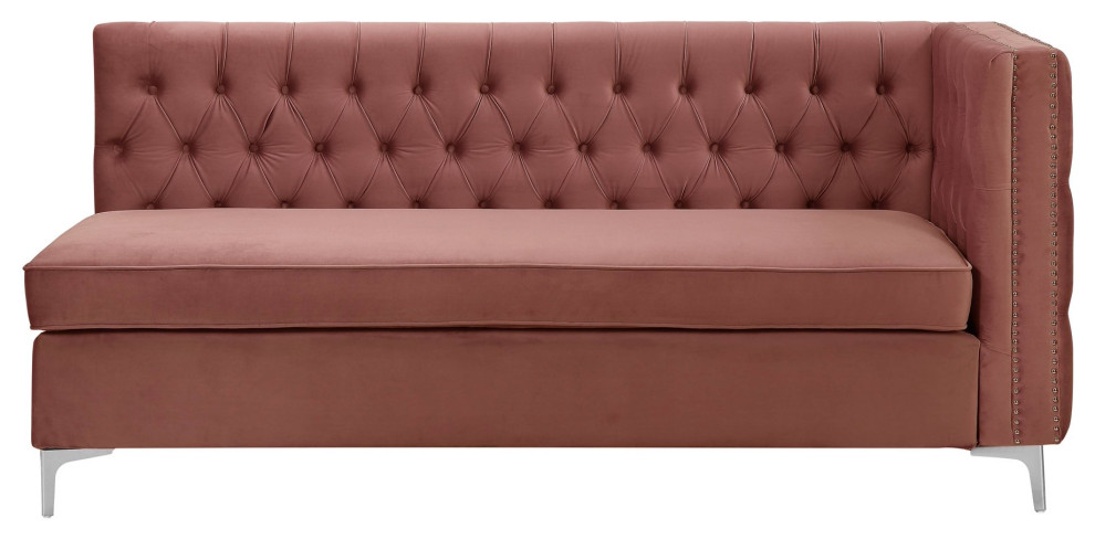 Contemporary Sectional Sofa  Button Tufting Details  ampNailhead Trim   Midcentury   Sectional Sofas   by Decorn  Houzz