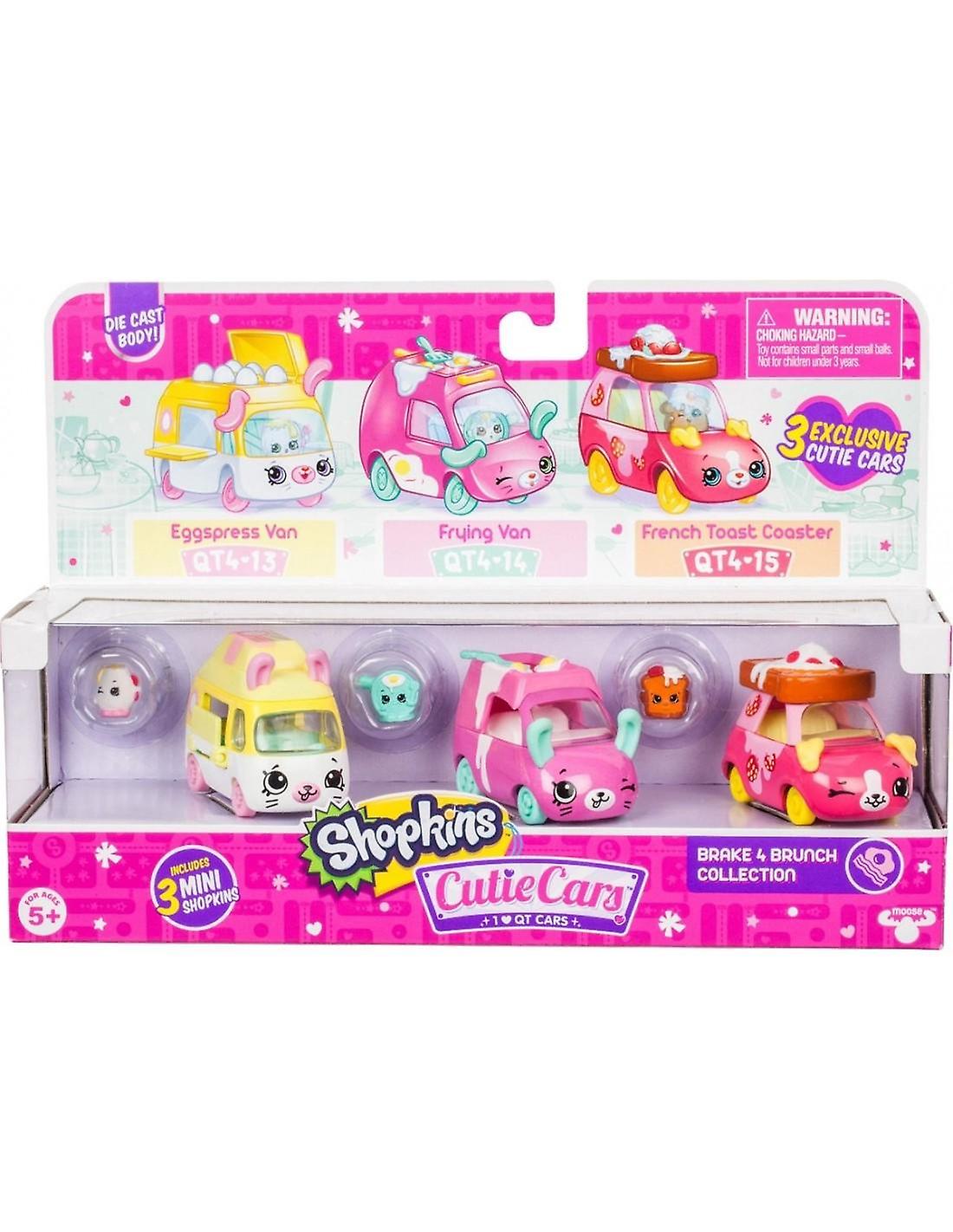 Shopkins Cutie Cars Bilar 3-Pack S4 Brake 4 Brunch Collection