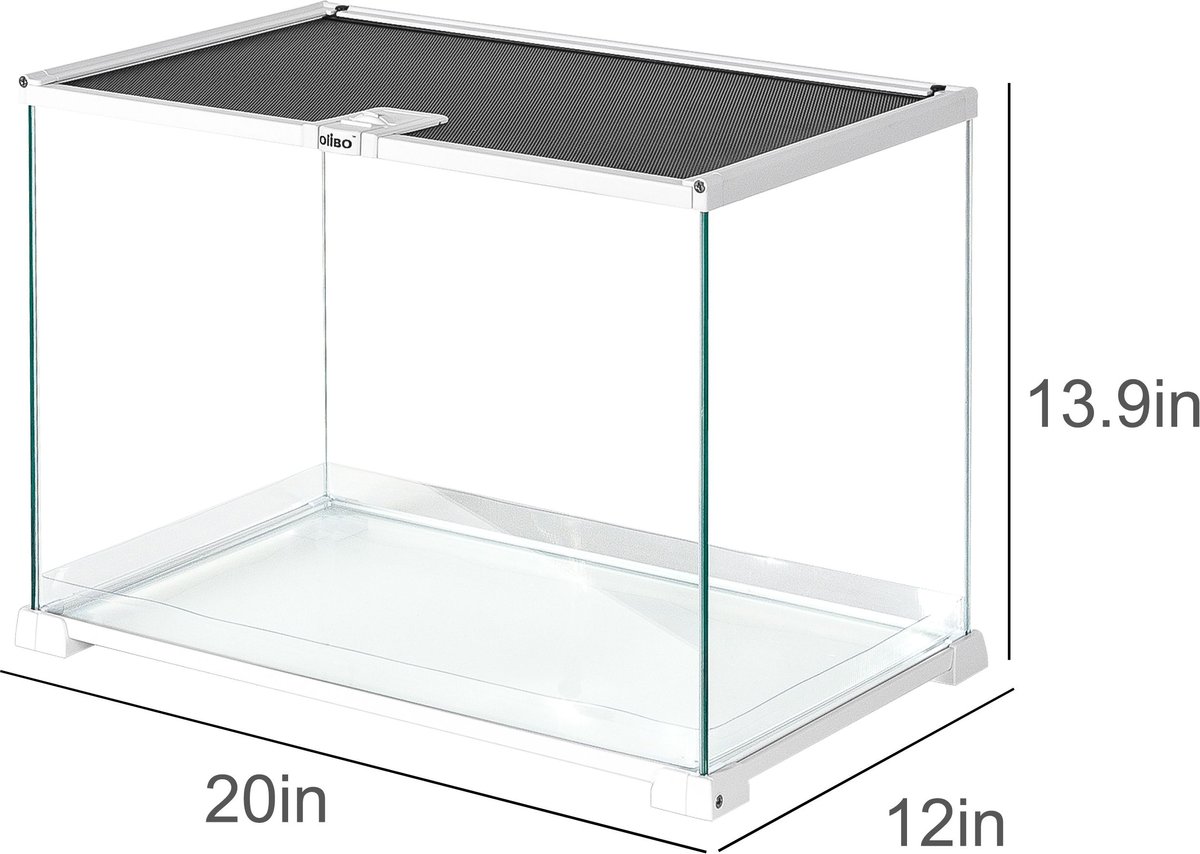 OiiBO Glass Reptile Tank Terrarium， 15-gal