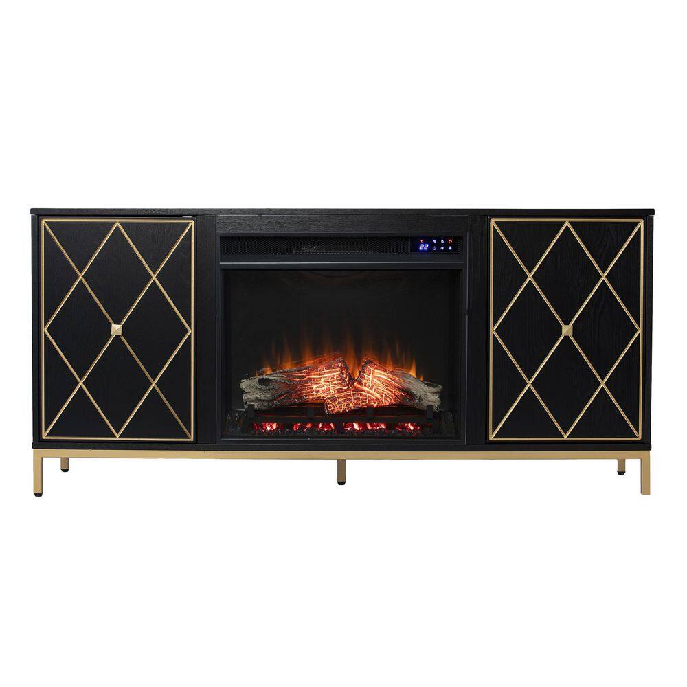 SEI FURNITURE Marradi Touch Screen Electric Fireplace with Media Storage in Black HD141190