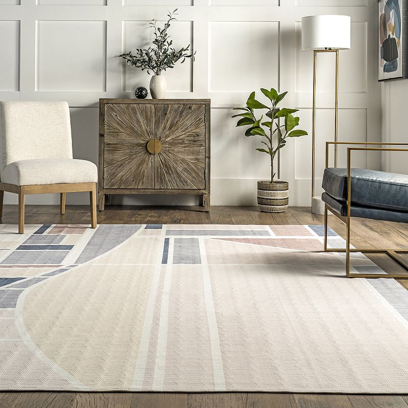 nuLOOM Dannie Modern Geometric Machine Washable Area Rug