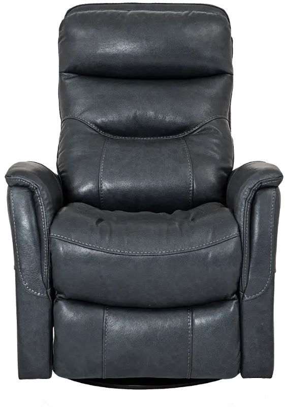 Slate Gray Leather-Match Swivel Glider Recliner