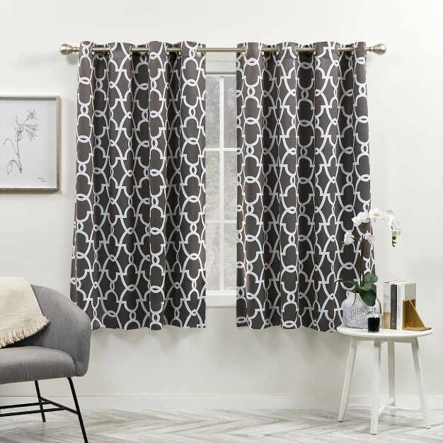 Room Darkening Gates Sateen Woven Curtain Panels Black Pearl Exclusive Home