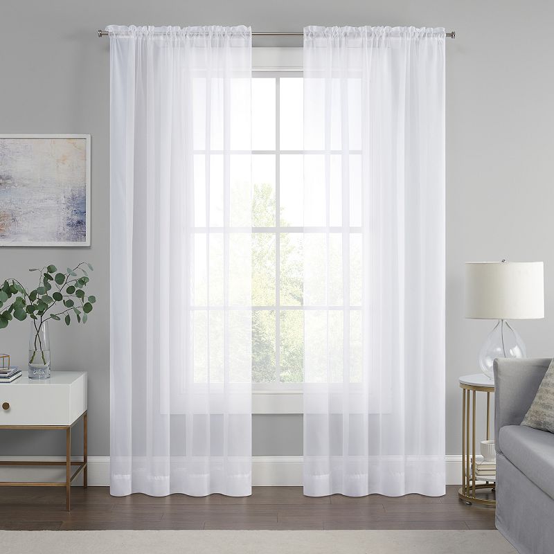 eclipse Livia Sheer Voile Rod Pocket Window Curtain Panel