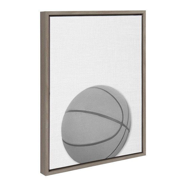 X 24 quot Sylvie Basketball Portrait framed Canvas Gray Designovation