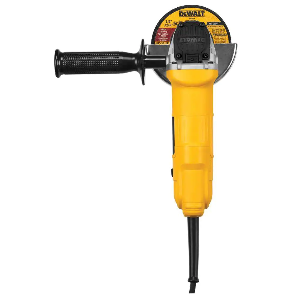 DEWALT DWE4012 7.5 Amp 4.5 in. Corded 12，000 RPM Paddle Switch Small Angle Grinder