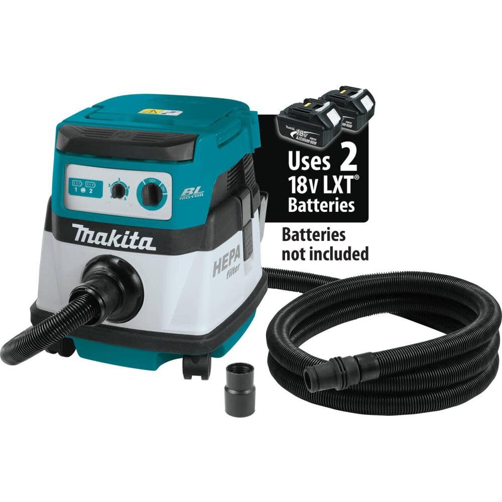 Makita 18V X2 LXT 36V 2.1 Gallon HEPA Dry Dust Extractor Kit XCV07PTX from Makita