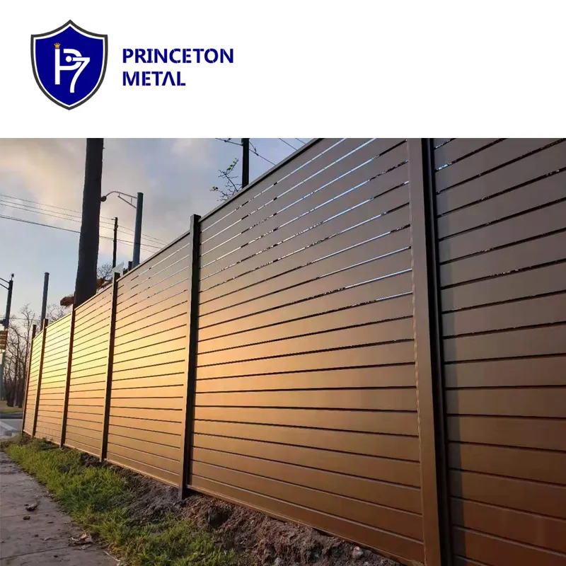 Factory direct supply high quality anti climb privacy aluminum horizontal slat fence