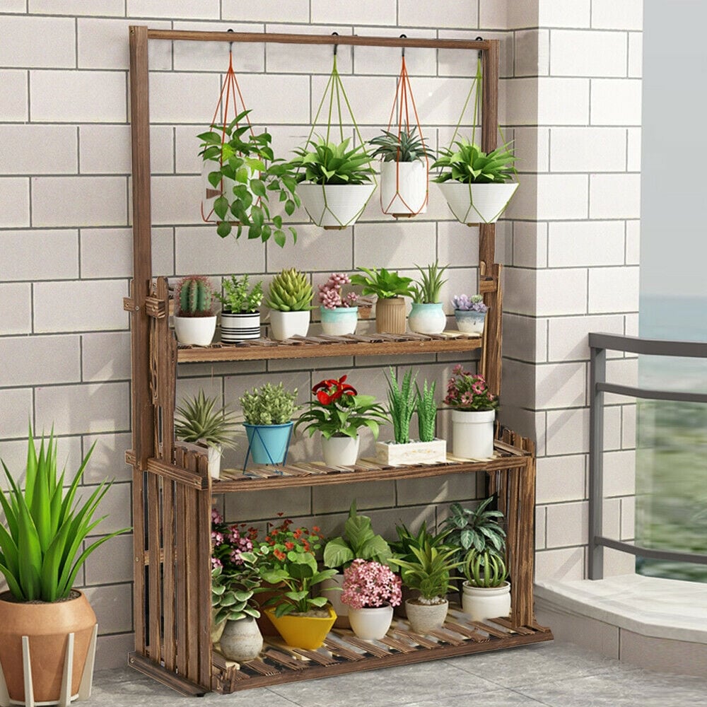 Heavy Duty Hanging Plant Stand Shelving Unit Flower Pot Rack