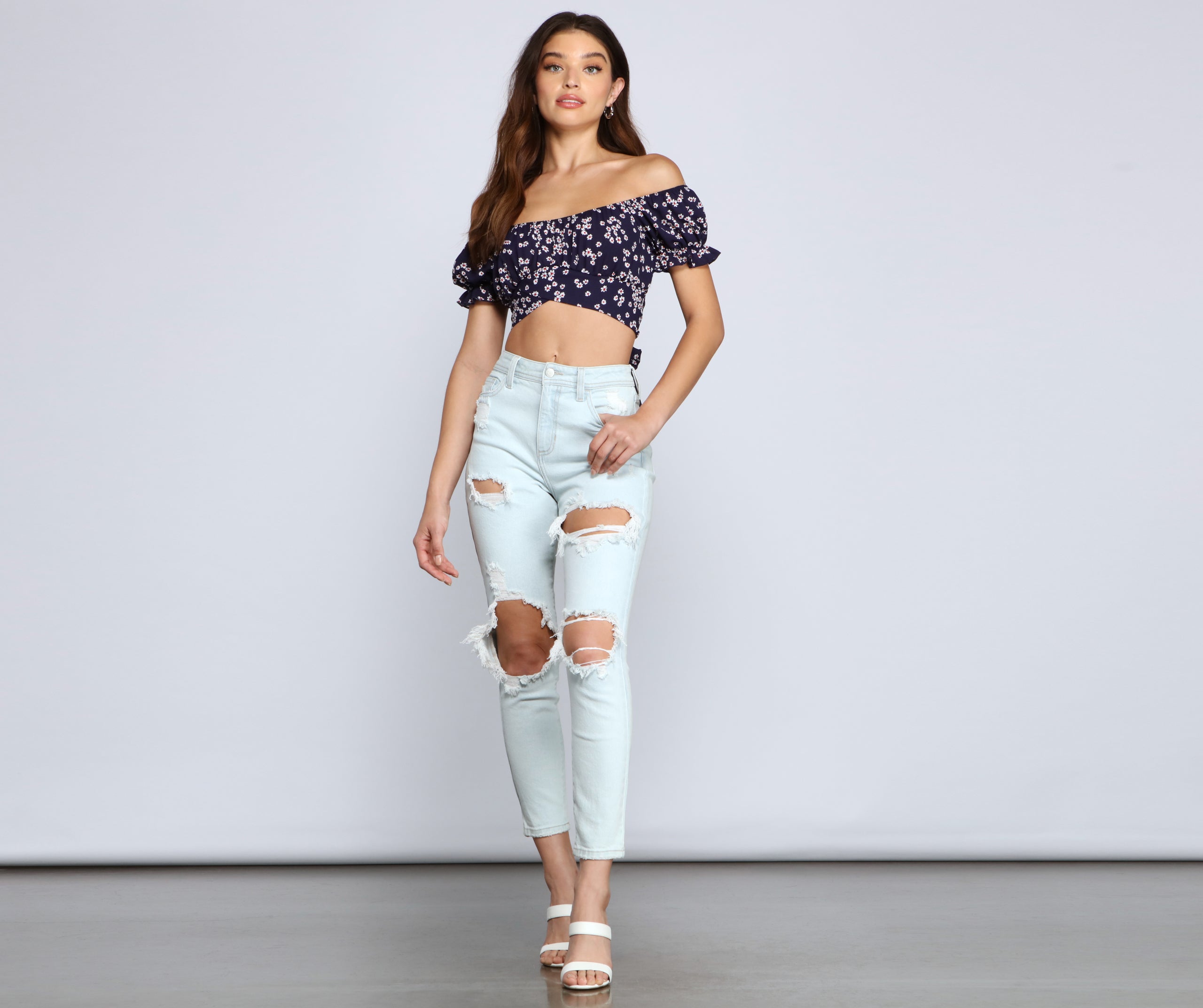 So Fab Ditsy Floral Crop Top