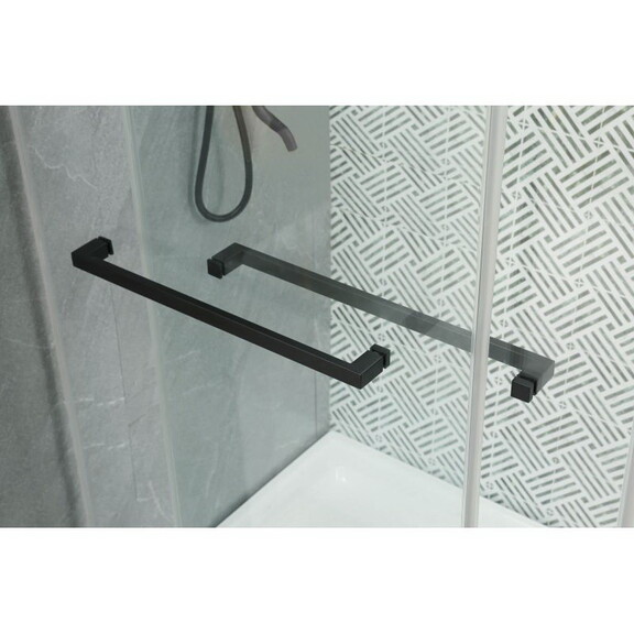 Black Shower Door Glass Frameless Sliding Shower D...