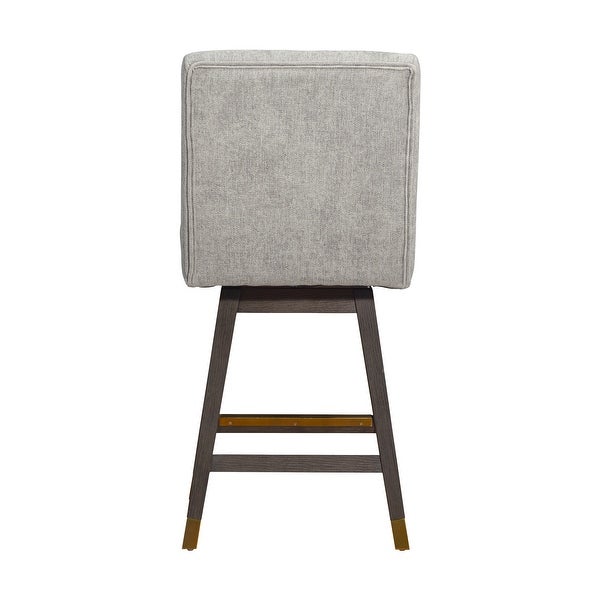 Stancoste Swivel Bar or Counter Stool in Oak Wood Finish with Fabric