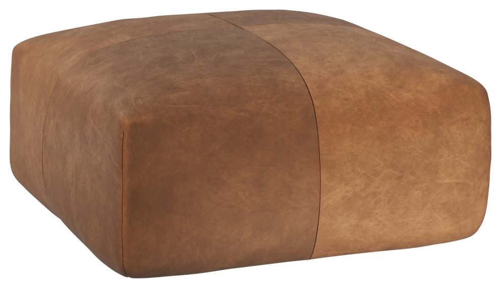 Elio Ottoman Cognac Leather   Contemporary   Footstools And Ottomans   by Sunpan Modern Home  Houzz