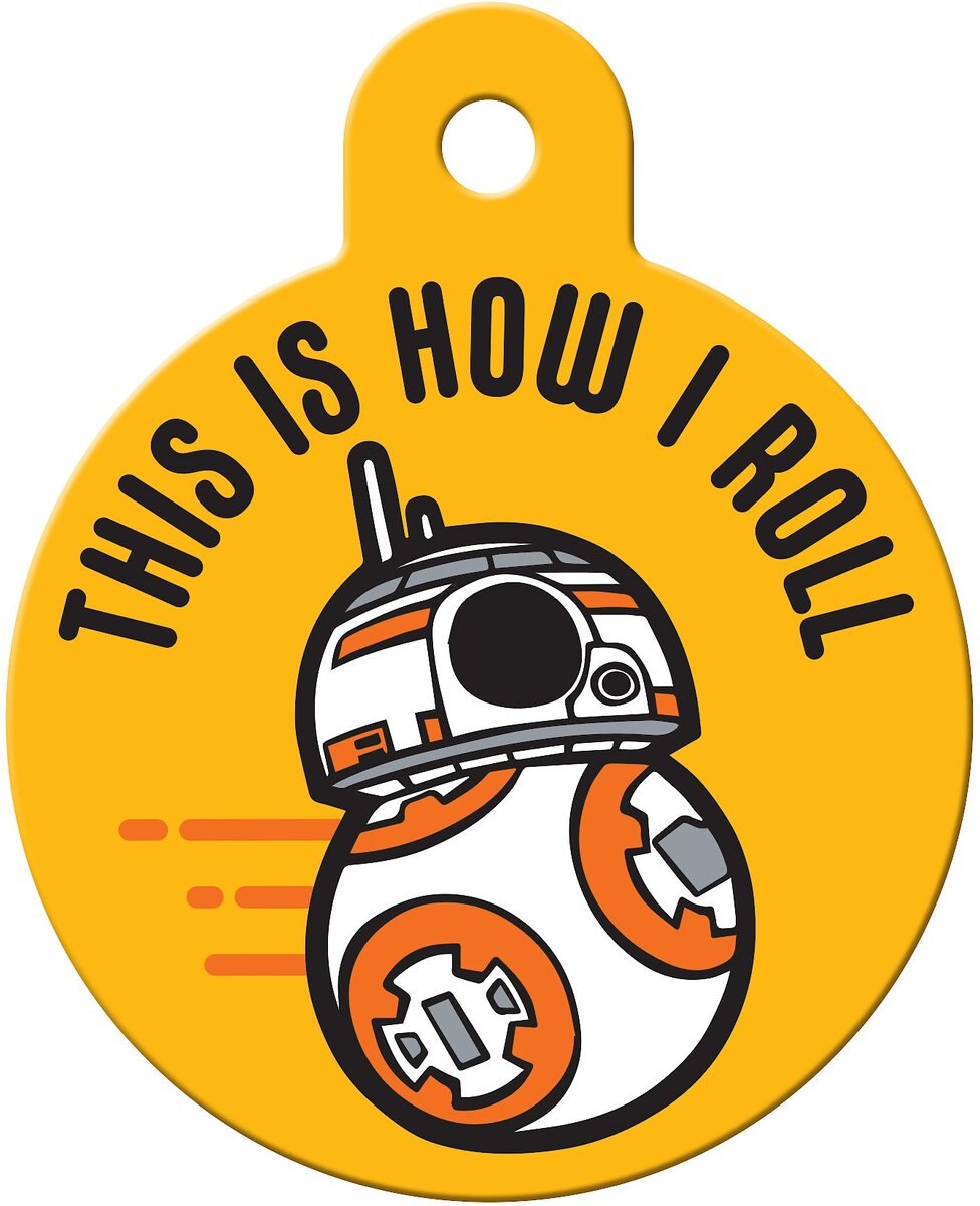 Quick-Tag Star Wars BB-8 How I Roll Circle Personalized Dog and Cat ID Tag