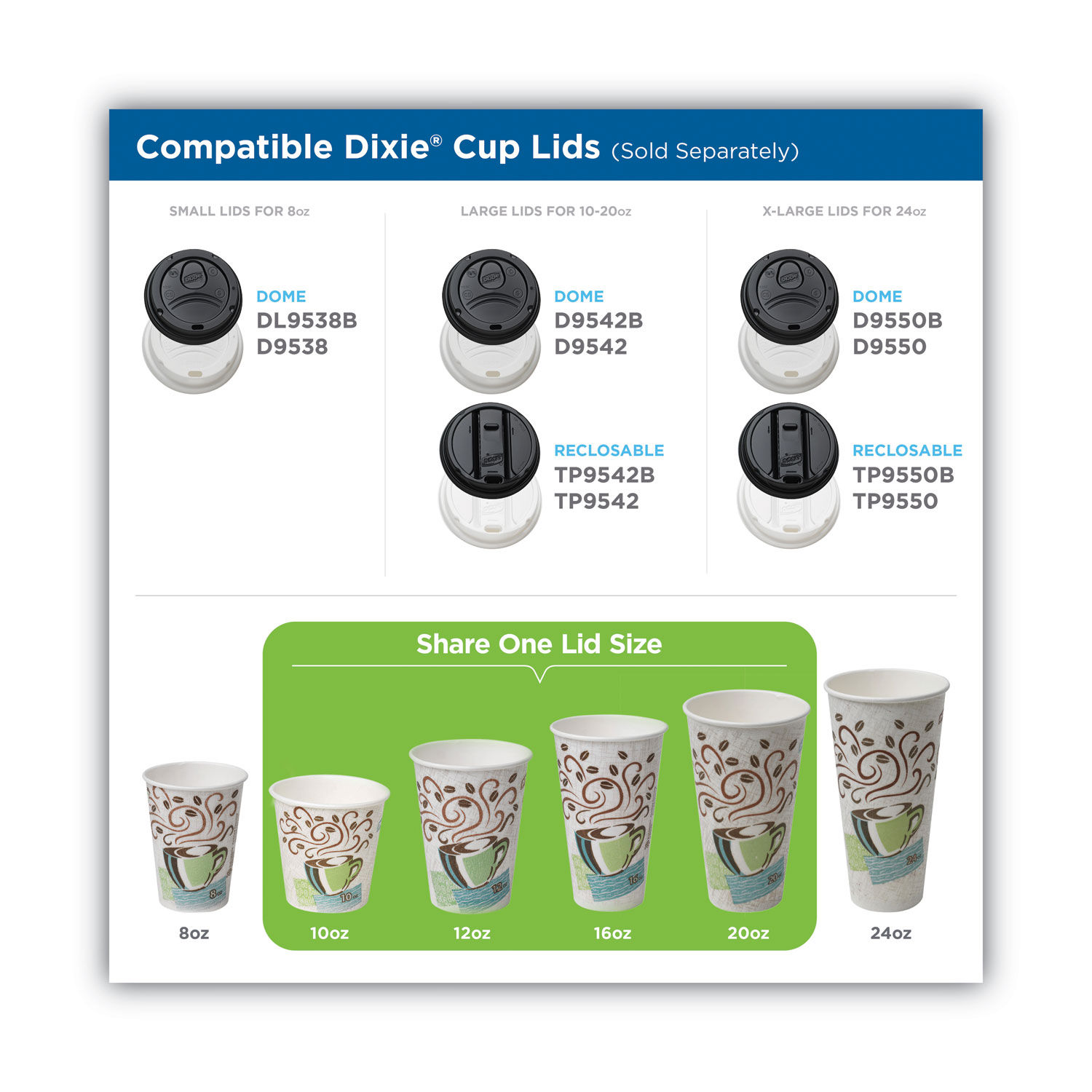 PerfecTouch Paper Hot Cups and Lids Combo by Dixieandreg; DXE5342COMBO600