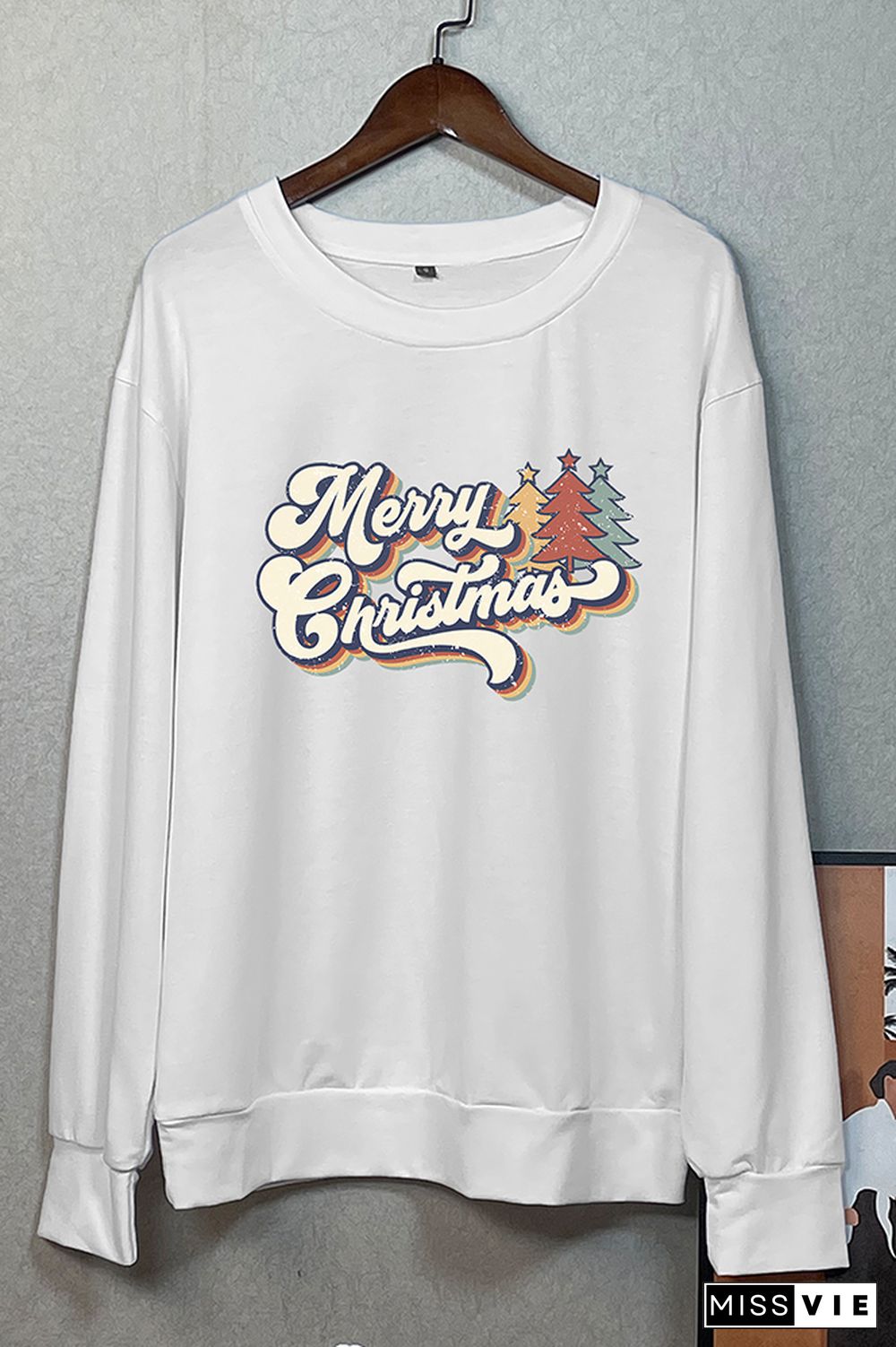 70s Style Merry Christmas Sweatshirt Wholesale