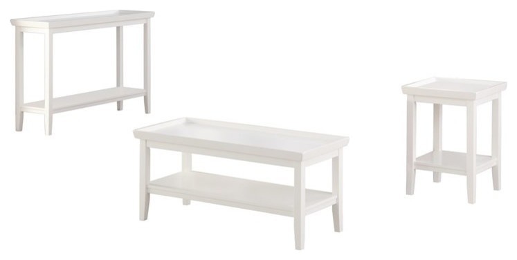 Convenience Concepts Ledgewood Coffee Table in White Wood Finish   Transitional   Coffee Tables   by Homesquare  Houzz