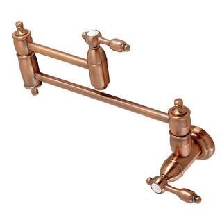 Kingston Brass Tudor Wall Mounted Pot Filler in Antique Copper HKS310TALAC