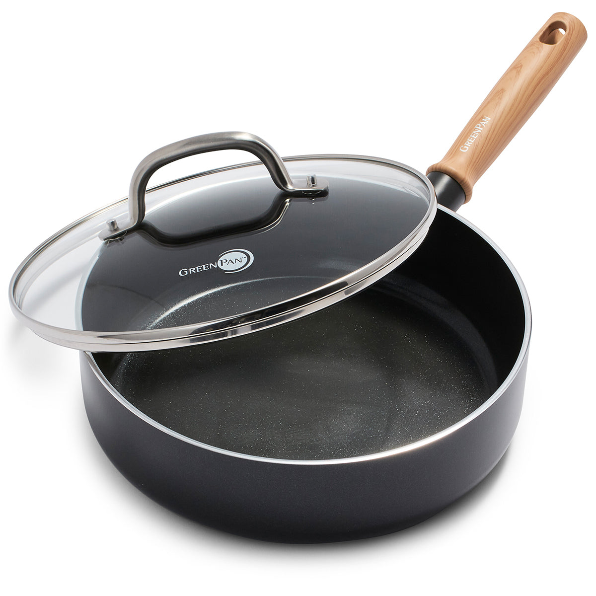 Hudson Ceramic Nonstick 3-Quart Sauté Pan with Lid