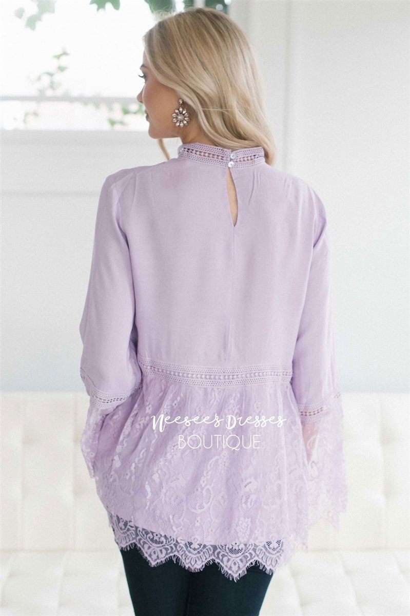 Lavender Full Of Lace Blouse