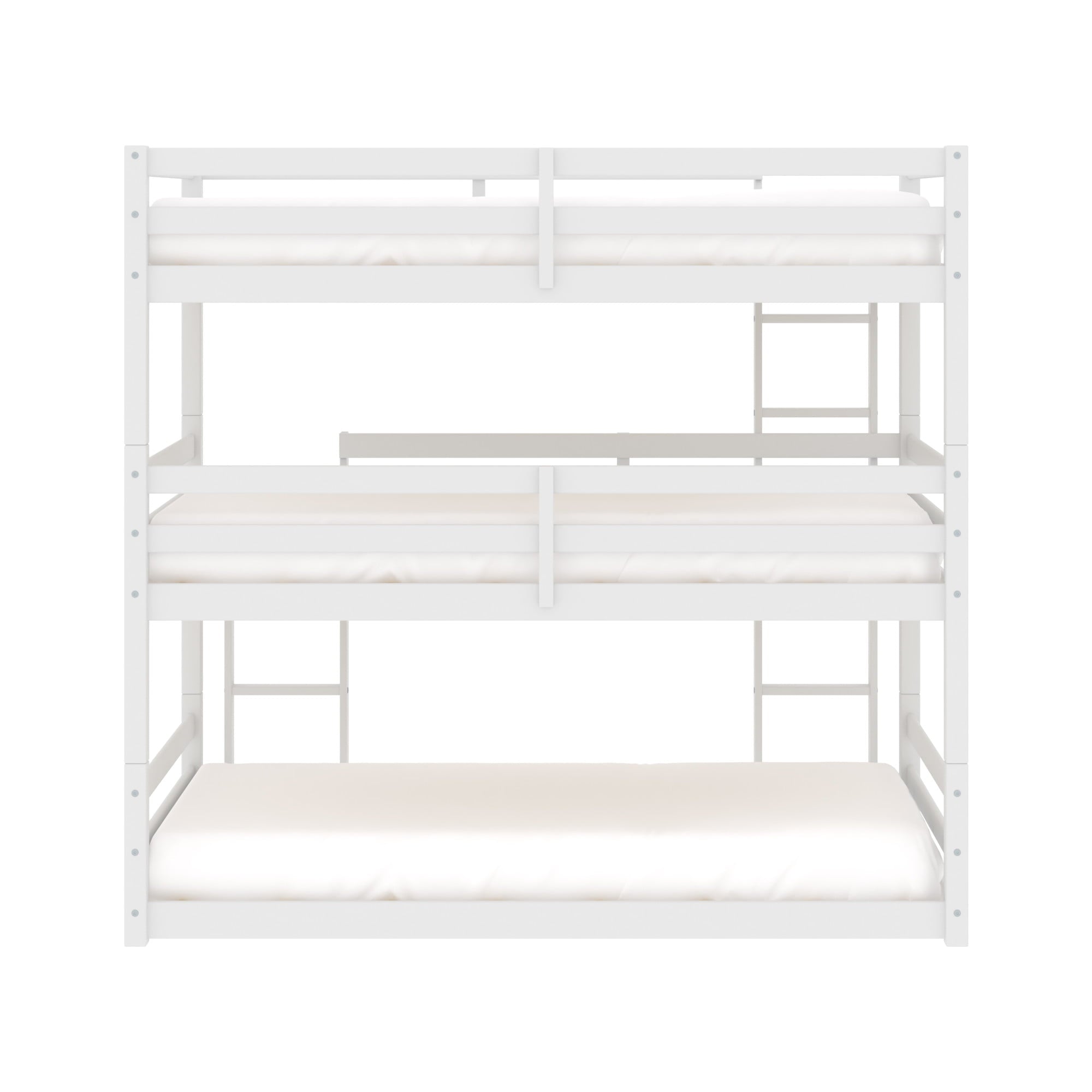 Campbell Wood Triple Twin Convertible Bunk Bed, White