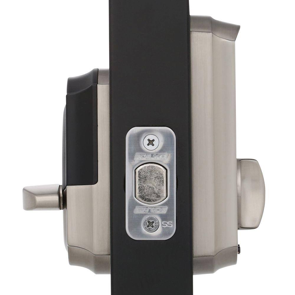 Schlage Camelot Satin Nickel Touch Electronic Keypad Door Lock Deadbolt and Georgian Knob BE375 CAM F10 GEO 619