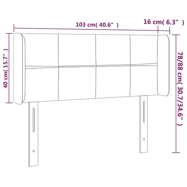 vidaXL LED Headboard Light/Dark Gray Velvet - - 37455492