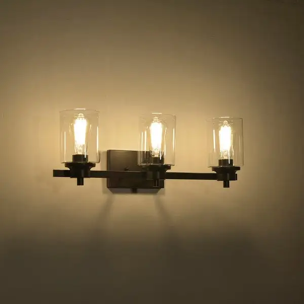 Contemporary Bathroom Vanity Light 3-Light Dimmable with Clear Glass - 8*23*8