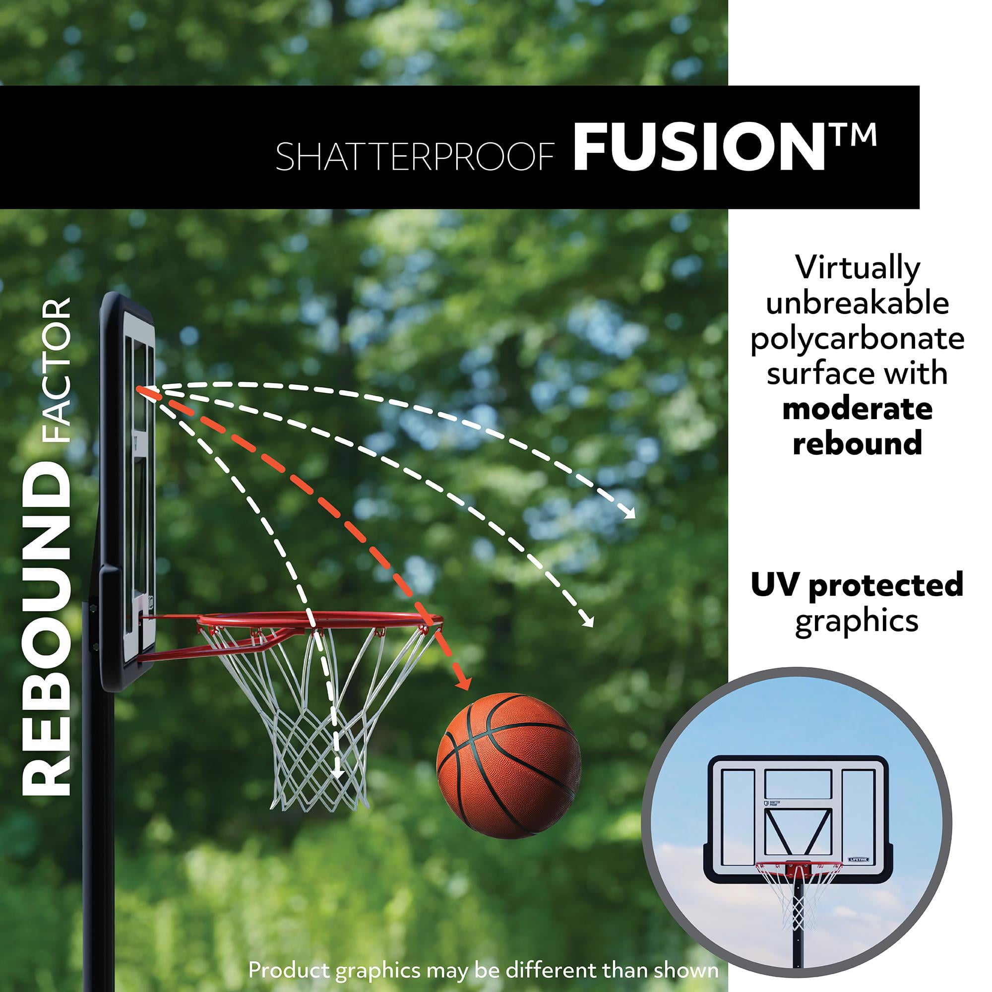 Lifetime Adjustable Portable Basketball Hoop (44-Inch Polycarbonate) - 90023